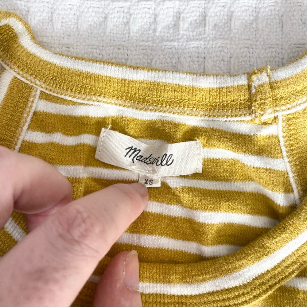 Madewell Mustard and White Striped Tank Top XS - Picture 2 of 5